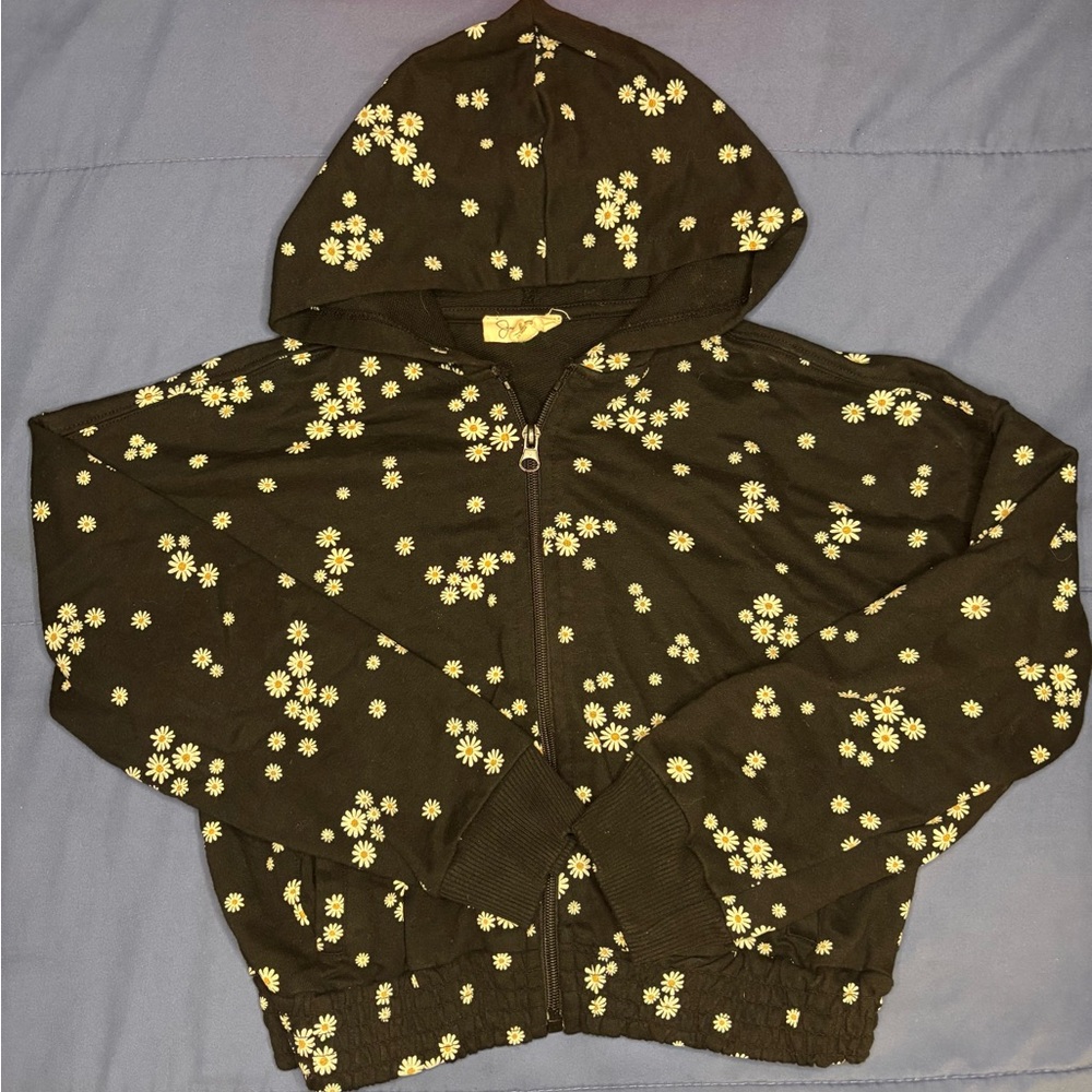 Jessica Simpson Brown Jacket with Yellow Floral Pattern